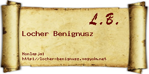 Locher Benignusz névjegykártya